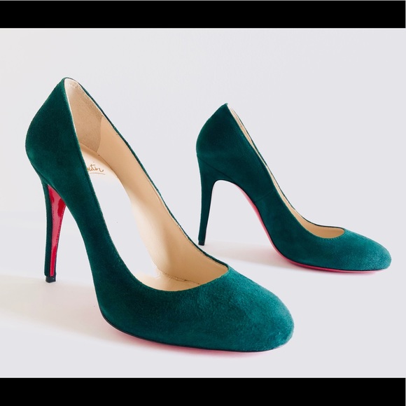 Christian Louboutin Fifi Green Suede Leather Pumps - Picture 13 of 13